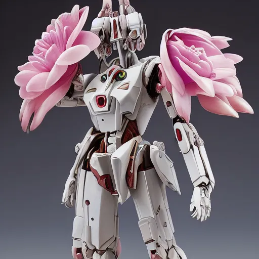 Prompt: futuristic nymphaea mecha waterlily upper body, sepals forming helmet, floral details, nymphaea, 8 k hd resolution, barbatos gundam with floral inlay, bandai box art, star wars, makoto kobayashi, frank gehry, raymond swanland