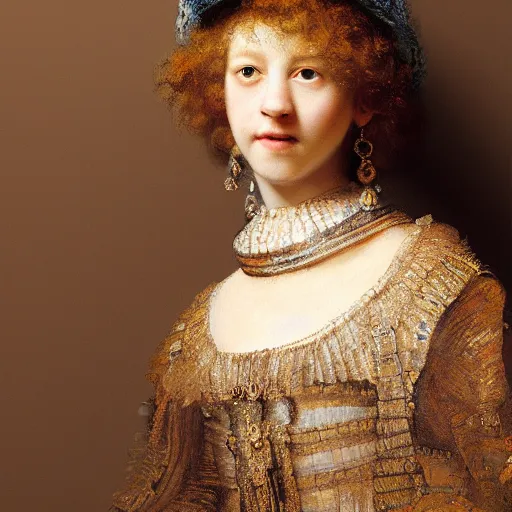 Prompt: high quality high detail painting by rembrandt, portrait of a fashion model, hd, photorealistic lighting