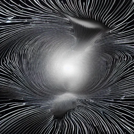 Image similar to freeform ferrofluids, beautiful dark chaos, swirling black, 4 k, award winning photo