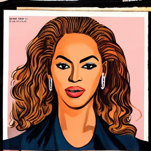 Image similar to “Beyoncé portrait, color vintage magazine illustration 1950”