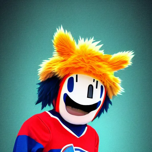 Image similar to anime Portrait of Youppi the Habs Montreal Canadiens Mascot as a very cute powerful and friendly pokemon, highly detailed anime, smooth, sharp focus, dynamic lighting, intricate, trending on ArtStation, illustration pokemon, art by WLOP