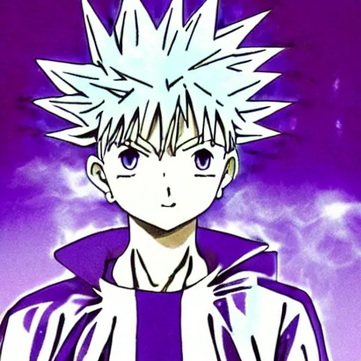 Image similar to killua electric lightning dark forest purple hunter x hunter yoshihiro togashi