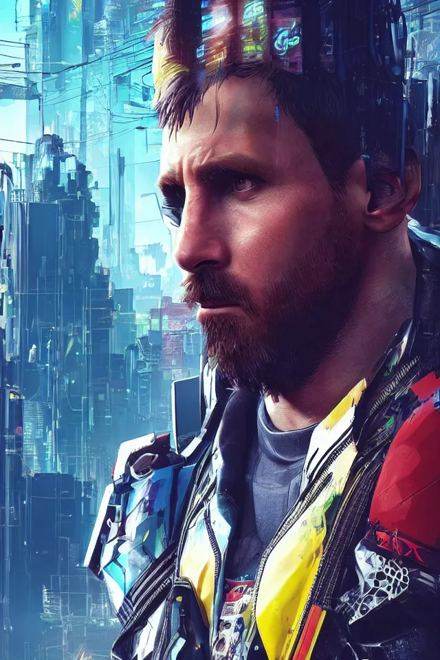 Prompt: Messi as a cyber,cyberpunk 2077,realistic,very detailed,HDR,steampunk