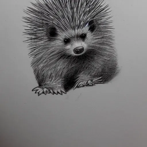 Prompt: a cartoony pencil drawing of a porcupine, children book illustration, artstation