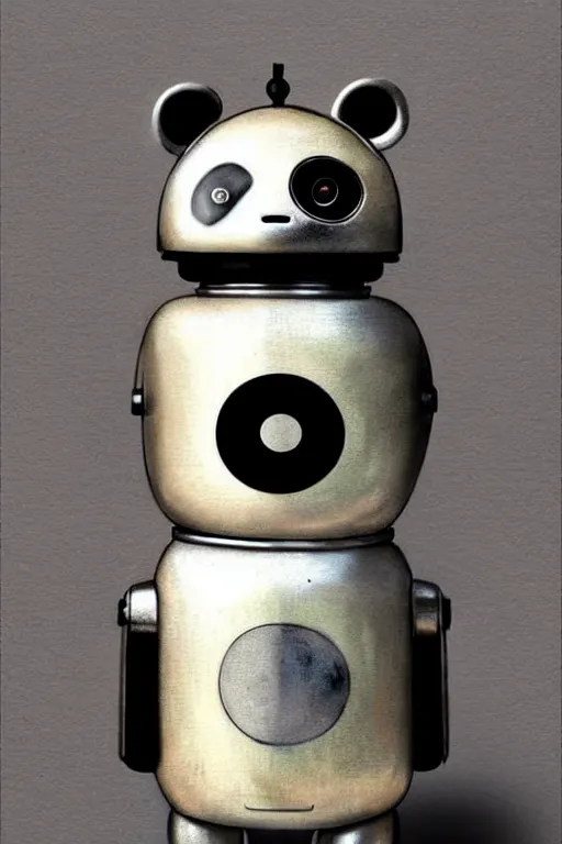 Image similar to ( ( ( ( ( 1 9 5 0 s retro future robot android aluminum panda. muted colors. ) ) ) ) ) by jean - baptiste monge!!!!!!!!!!!!!!!!!!!!!!!!!!!!!!