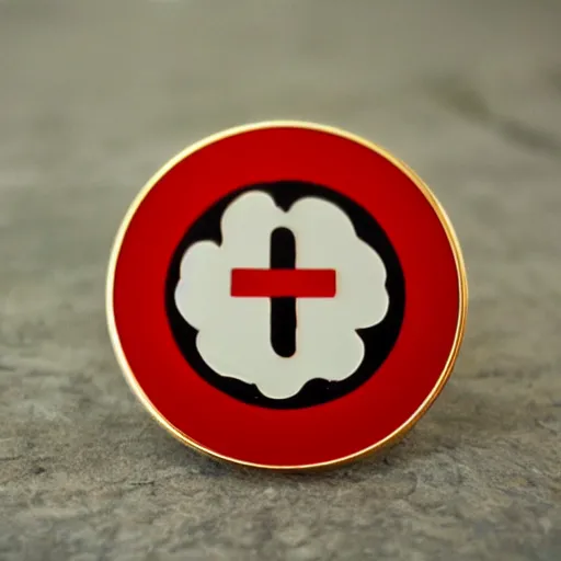 Image similar to retro minimalistic clean fire warning enamel pin