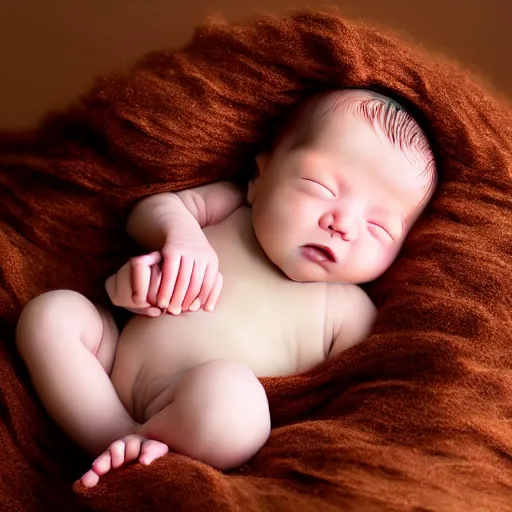 Image similar to a hyper - muscular newborn baby, highly detailed photography