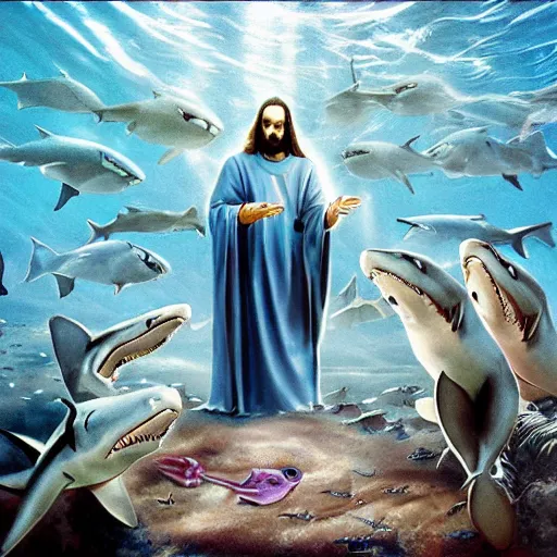 Image similar to shark jesus