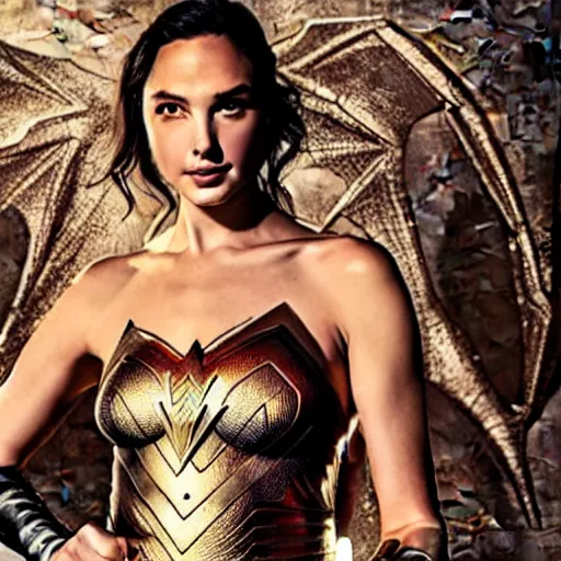 Prompt: Gal Gadot is the dragon queen