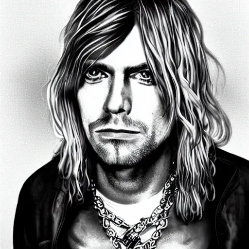 Prompt: futuristic kurt cobain, steampunk