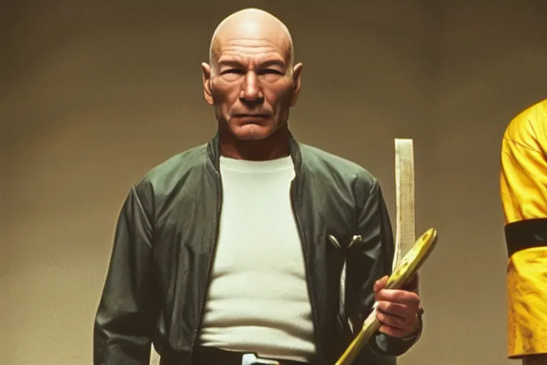 Prompt: film still patrick stewart in kill bill by tarantino, 8 k