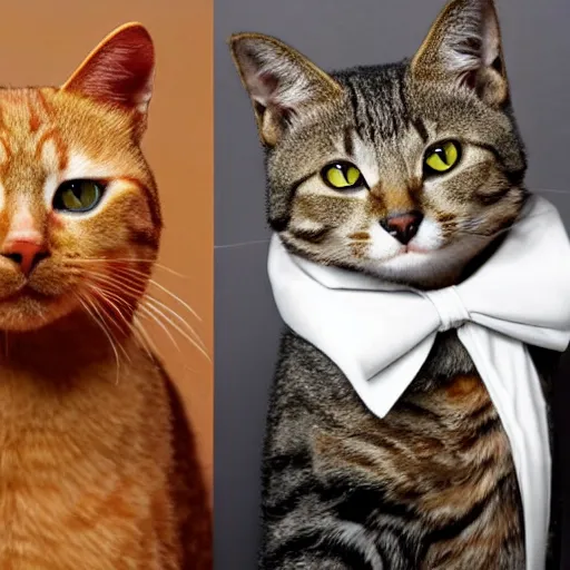 Image similar to anthropomorphic cats competing in masterchef