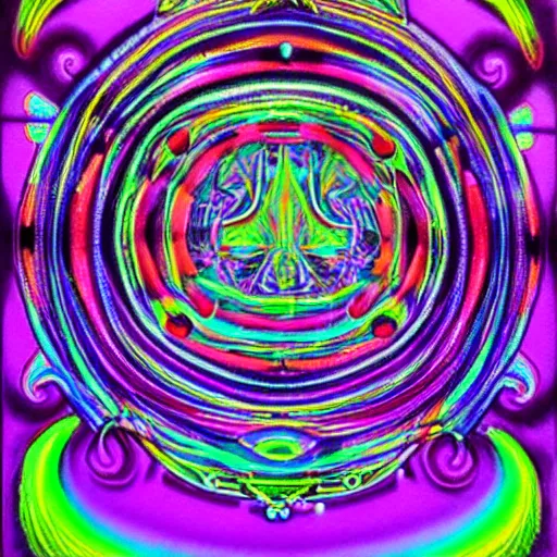 Image similar to flowing psychedelic trippy iridescent neon shamanic deity