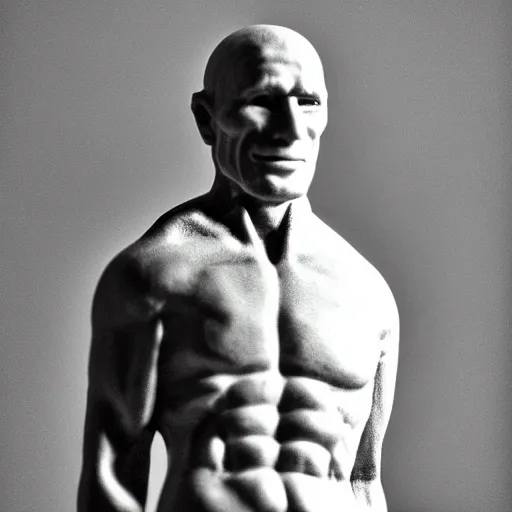 Image similar to a polymer clay statuette of Ed Harris, studio lighting, F 1.4 Kodak Portra