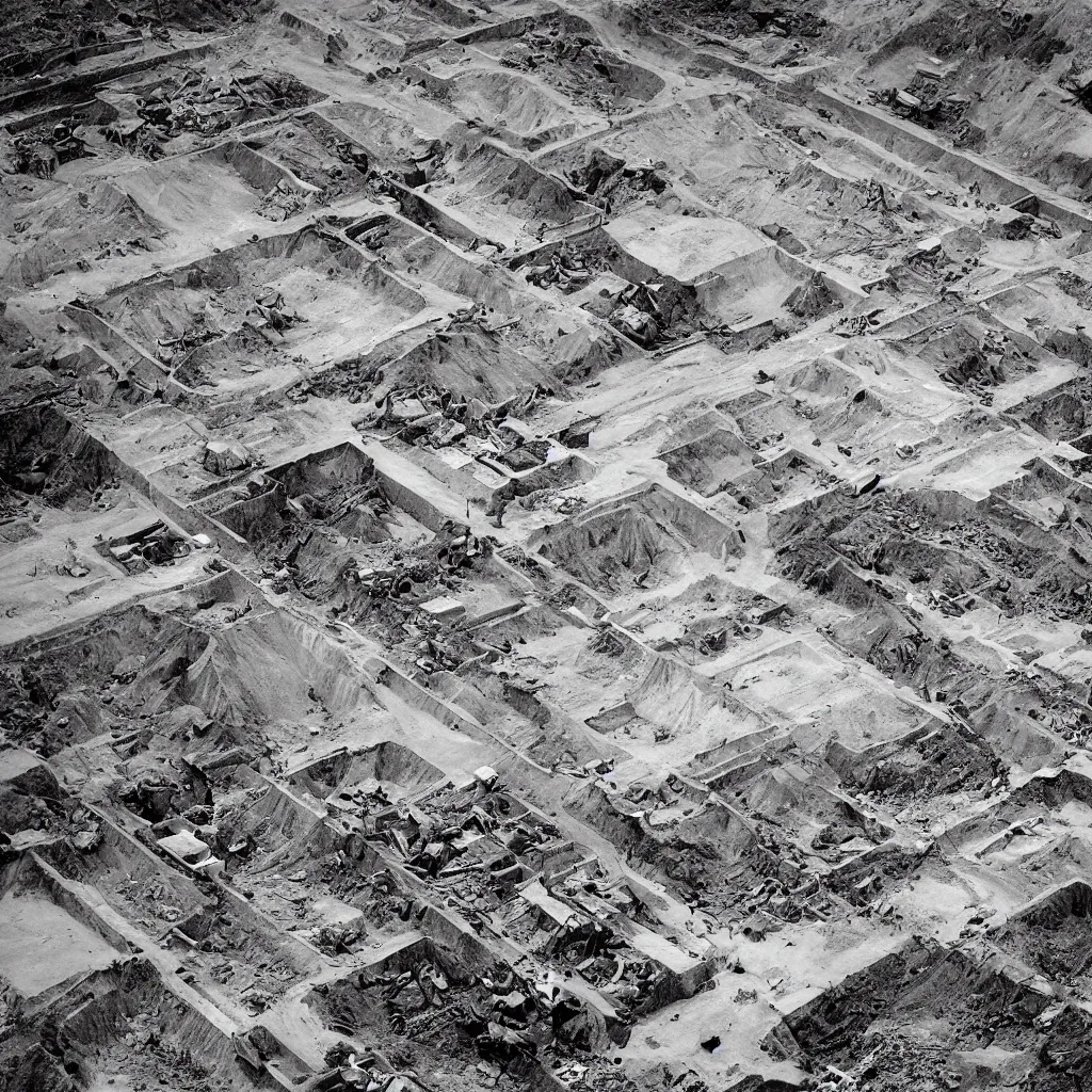 Prompt: mining tailings burying the city of chuquicamata, drawing by piranesi, composition, cinematic, rule, grid