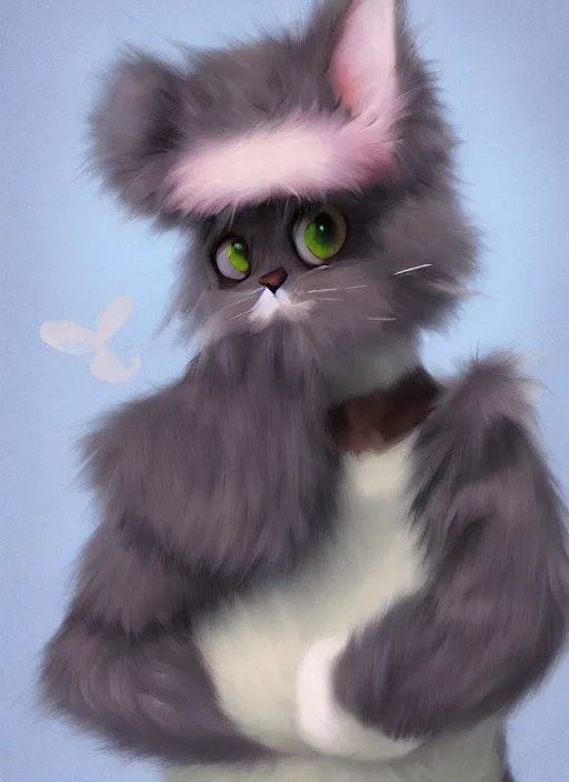Image similar to adorable, brilliant, elegant, pastel texture, matte painting hyperpop cutest fuzzy furry portrait trending on pixiv