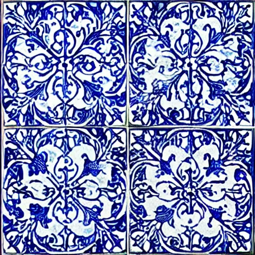 Prompt: Azulejos tadelakt talavera