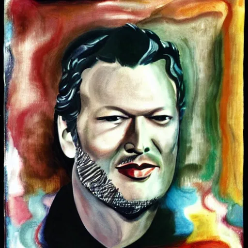 Image similar to portrait of blake shelton by eileen agar