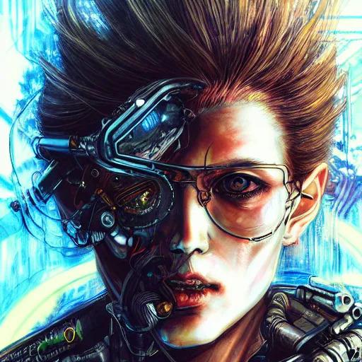 Image similar to a portrait of a character in a scenic environment by ayami kojima, hyperdetailed, cyberpunk, cool, cybernetically enhanced, trending on artstation