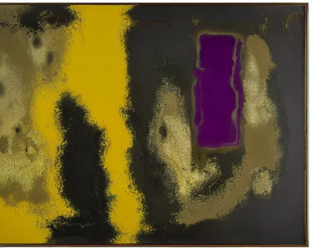 Image similar to abstract painting in black, dark green, gold, purple, painted by Pat Steir, Julian Schnabel, Helene Frankenthaler, abstract painting. 8k, dripping paint, extreme detail, intricate detail, masterpiece