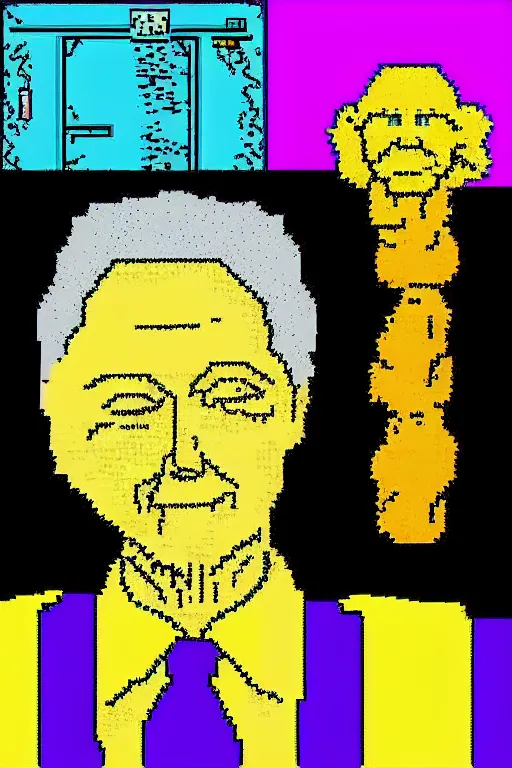 Prompt: “ bill clinton in the style of the art of hylics ”