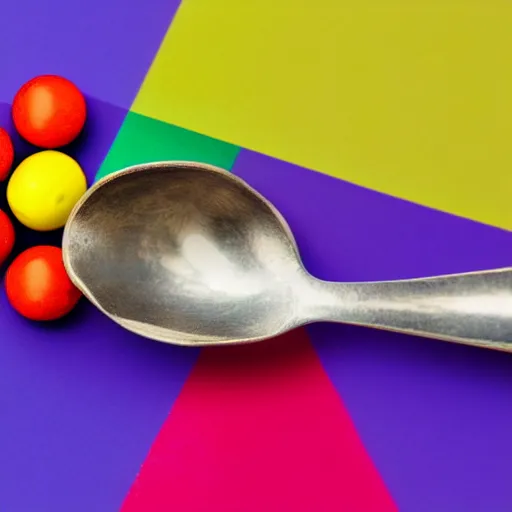 Image similar to still life photography of a skittle in a spoon