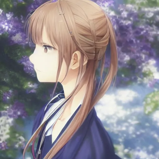 Image similar to realistic semi-realism Violet Evergarden real