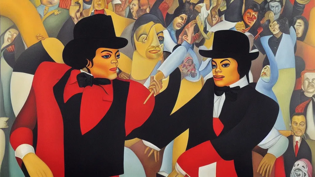 Prompt: Michael Jackson painted by Botero