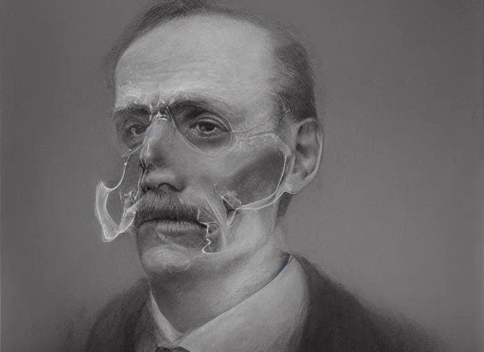 Image similar to a highly detailed ghostly portrait of a dentist, james gurney, james jean