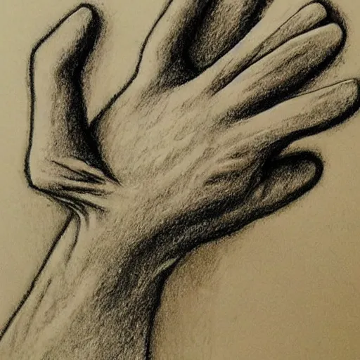 Image similar to a schizophrenic drawing depicting the hand of god, artistic abstarct