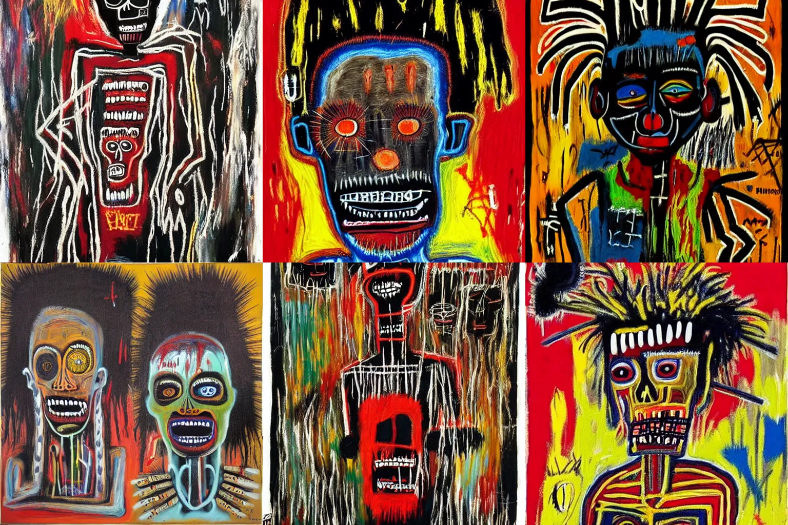 Image similar to extremely highly detailed scary African voodoo paintings by Jean-Michel Basquiat