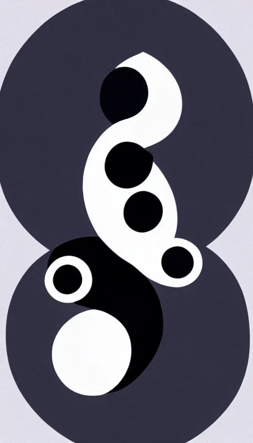 Image similar to Abstract representation of ying Yang concept, by Studio Ghibli