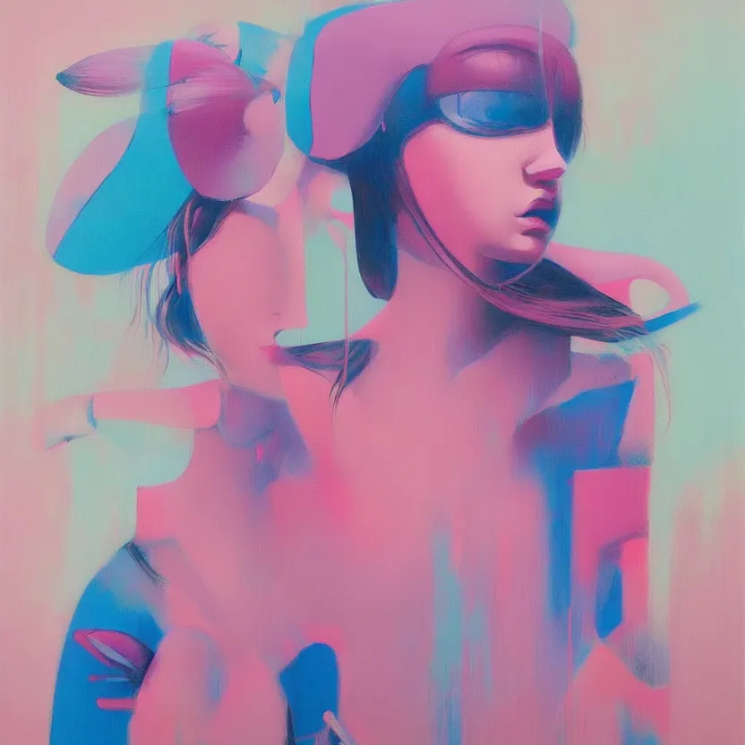 Image similar to neo - pop fine art western figurative painting with modern music culture influences by yoshitomo nara in an aesthetically pleasing natural and pastel color tones