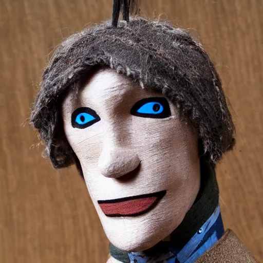 Prompt: GFrank Dillane as a wooden puppet