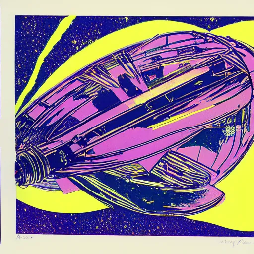 Prompt: space ship by andy warhol