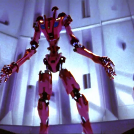 Image similar to movie still of robot evangelion, cinematic composition, cinematic light, criterion collection, by wes craven