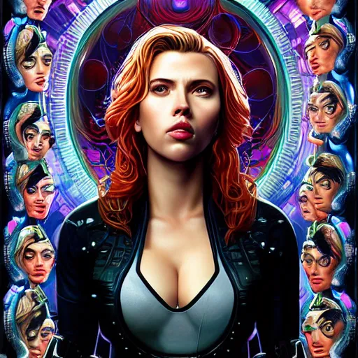 Prompt: Biopunk portrait of Scarlett Johansson, Pixar style, by Tristan Eaton Stanley Artgerm and Tom Bagshaw.