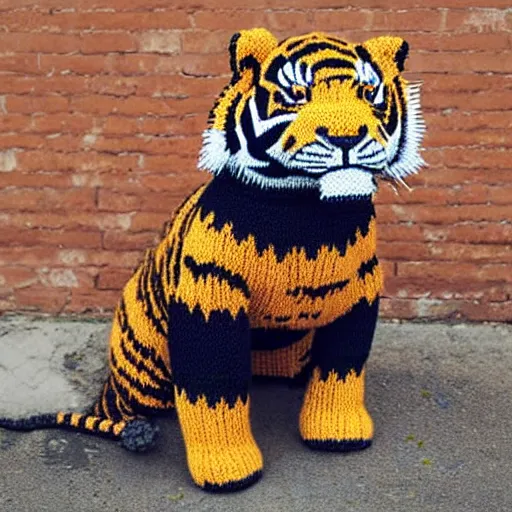 Image similar to knitted tiger jumper