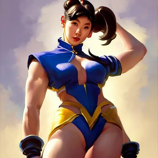Prompt: Greg Manchess portrait painting of Chun-Li as Overwatch character, medium shot, asymmetrical, profile picture, Organic Painting, sunny day, Matte Painting, bold shapes, hard edges, street art, trending on artstation, by Huang Guangjian and Gil Elvgren and Sachin Teng