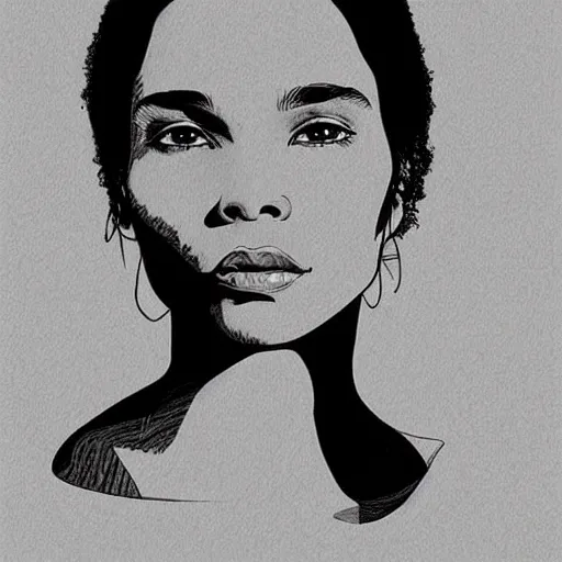 Image similar to “ zoe kravitz retro minimalist portrait by jean giraud, moebius starwatcher comic, sharp, smooth face, 8 k ”