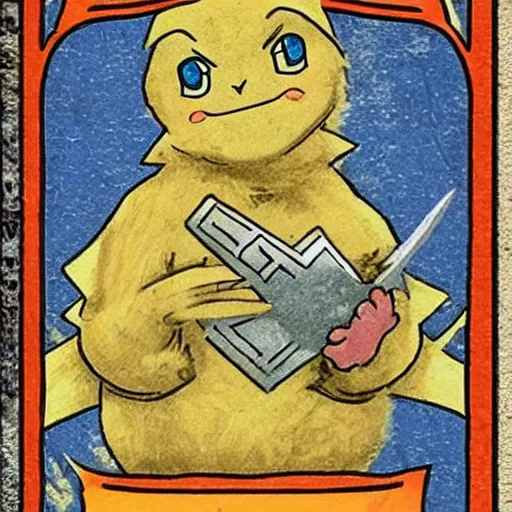 Prompt: medieval pokemon card