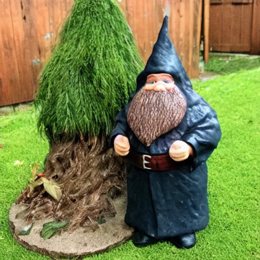 Image similar to Hagrid as a garden gnome