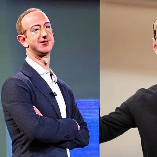 Image similar to The love child of Jeff Bezos and Mark Zuckerberg