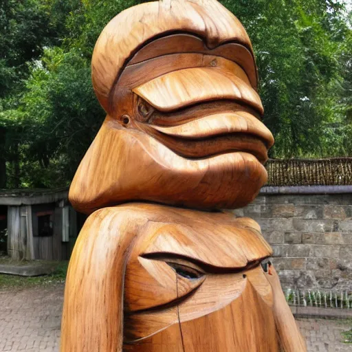 Image similar to huge wooden statue of a fish