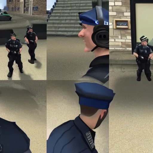 Image similar to police bodycam footage in the style of runescape