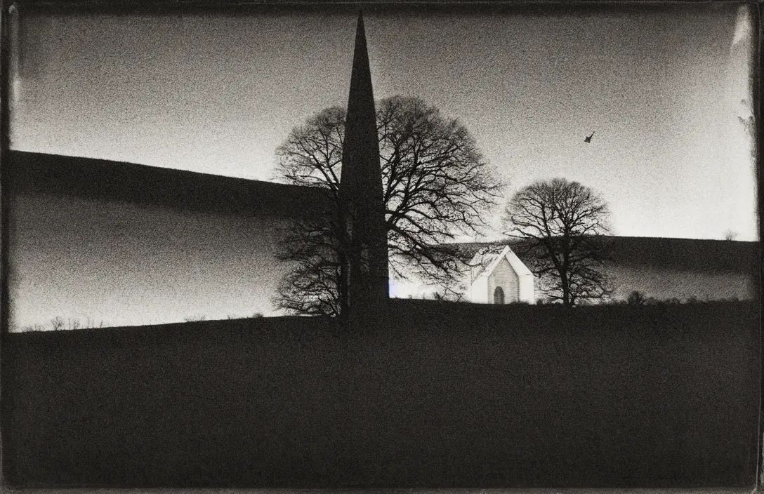 Image similar to suffolk landscape reflection of the hills actually impossible helicopter spotlight in this church interior, vertical lines suggest spirituality, rising beyond human reach toward the heavens. by katushiro otomo intact flawless ambrotype from 4 k criterion collection remastered cinematography gory horror film, ominous lighting, evil theme wow photo realistic postprocessing flicker of flame painting by claude gellee