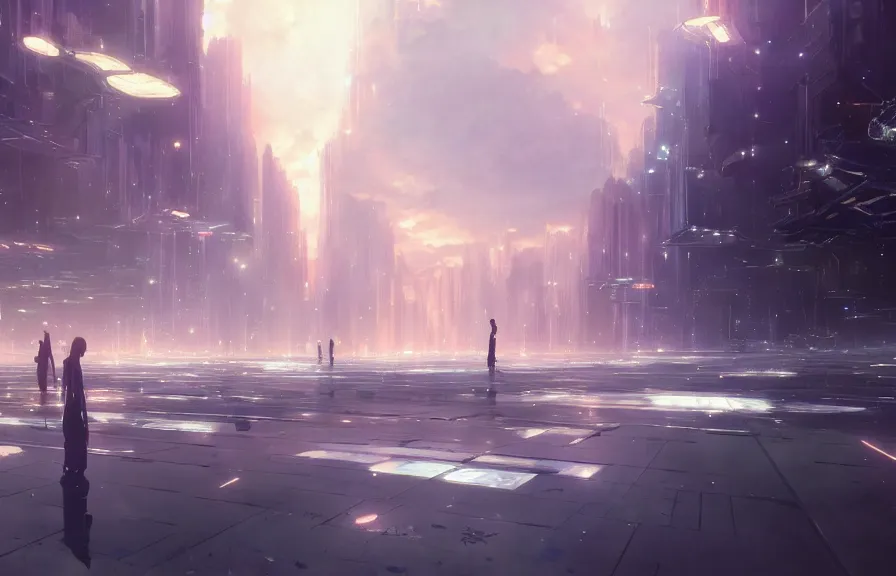 Image similar to makoto shinkai concept art of the cyberspace dimension, key visual, ambient lighting, highly detailed, digital painting, artstation, concept art, sharp focus, by makoto shinkai and akihiko yoshida and hidari and wlop and greg rutkowski