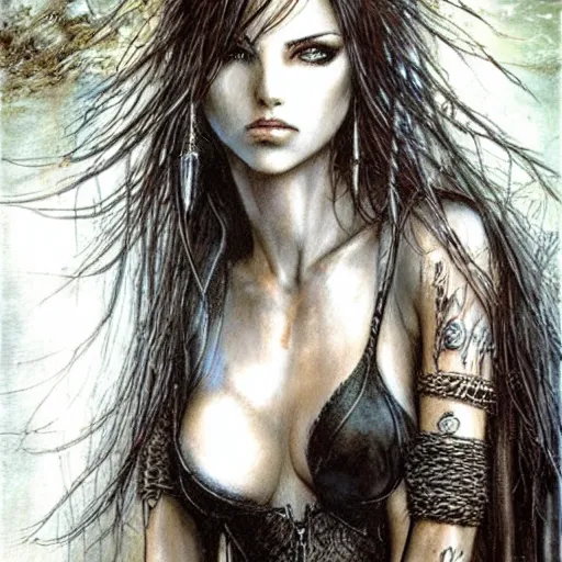 Prompt: painting by Luis Royo