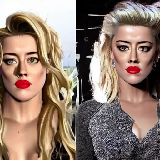 Image similar to a [ gourd ] carved shaped to look like ( amber heard ) face hybrid intercross