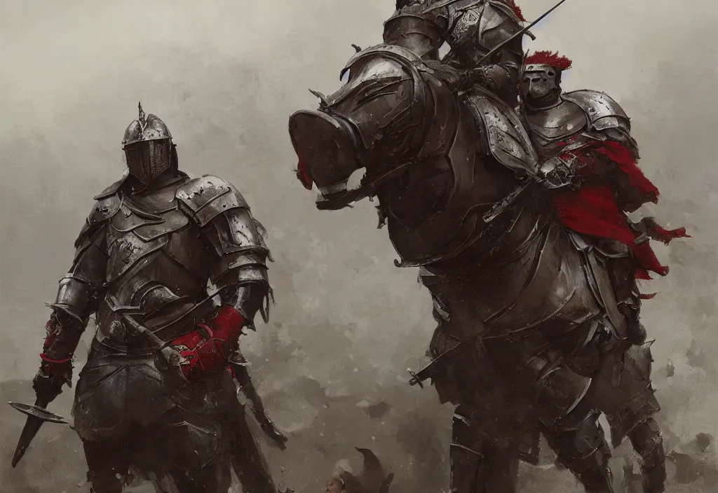 Image similar to boris johnson as a medieval knight, artstation, jakub rozalski, high detail, dramatic lighting